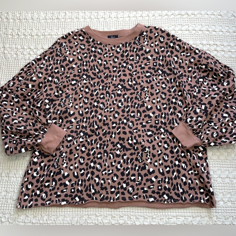 Rails Reeves Mountain Leopard Boxy Oversized Sweatshirt Small‎